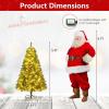 imagePrelit Artificial Christmas Tree Green PVC Xmas Decoration with Warm White LED Lights 510 Branch Tips EasytoAssemble Hinged Tree for Indoor Home Office Holiday Decoration 5ft5ft