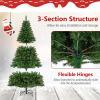 imagePrelit Artificial Christmas Tree Green PVC Xmas Decoration with Warm White LED Lights 510 Branch Tips EasytoAssemble Hinged Tree for Indoor Home Office Holiday Decoration 5ft7ft