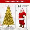 imagePrelit Artificial Christmas Tree Green PVC Xmas Decoration with Warm White LED Lights 510 Branch Tips EasytoAssemble Hinged Tree for Indoor Home Office Holiday Decoration 5ft7ft