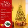 imagePrelit Artificial Christmas Tree Green PVC Xmas Decoration with Warm White LED Lights 510 Branch Tips EasytoAssemble Hinged Tree for Indoor Home Office Holiday Decoration 5ft6ft