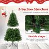 imagePrelit Artificial Christmas Tree Green PVC Xmas Decoration with Warm White LED Lights 510 Branch Tips EasytoAssemble Hinged Tree for Indoor Home Office Holiday Decoration 5ft5ft