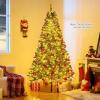 imagePrelit Artificial Christmas Tree Green PVC Xmas Decoration with Warm White LED Lights 510 Branch Tips EasytoAssemble Hinged Tree for Indoor Home Office Holiday Decoration 5ft7ft