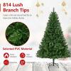 imagePrelit Artificial Christmas Tree Green PVC Xmas Decoration with Warm White LED Lights 510 Branch Tips EasytoAssemble Hinged Tree for Indoor Home Office Holiday Decoration 5ft6ft