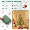 imagePrelit Artificial Christmas Tree Hinged Xmas Tree with Warm White LED Lights ampamp 8 Lighting Modes Holiday Decoration Tree for Home Office Porch BalconyGreen 6ft6ft