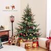 imagePrelit Artificial Christmas Tree Hinged Xmas Tree with Warm White LED Lights ampamp 8 Lighting Modes Holiday Decoration Tree for Home Office Porch BalconyGreen 6ft6ft
