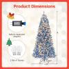 imagePrelit Christmas Tree 9FT Blue Artificial Xmas Tree with PVC Frosted ampamp Hinged Branch Tips Warm White LED Lights 8 Lighting Modes Decoration for Home Party Holiday 9FT7ft