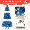 imagePrelit Christmas Tree 9FT Blue Artificial Xmas Tree with PVC Frosted ampamp Hinged Branch Tips Warm White LED Lights 8 Lighting Modes Decoration for Home Party Holiday 9FT6ft