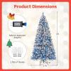 imagePrelit Christmas Tree 9FT Blue Artificial Xmas Tree with PVC Frosted ampamp Hinged Branch Tips Warm White LED Lights 8 Lighting Modes Decoration for Home Party Holiday 9FT6ft