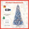 imagePrelit Christmas Tree 9FT Blue Artificial Xmas Tree with PVC Frosted ampamp Hinged Branch Tips Warm White LED Lights 8 Lighting Modes Decoration for Home Party Holiday 9FT9ft