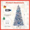 imagePrelit Christmas Tree 9FT Blue Artificial Xmas Tree with PVC Frosted ampamp Hinged Branch Tips Warm White LED Lights 8 Lighting Modes Decoration for Home Party Holiday 9FT8ft
