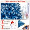 imagePrelit Christmas Tree 9FT Blue Artificial Xmas Tree with PVC Frosted ampamp Hinged Branch Tips Warm White LED Lights 8 Lighting Modes Decoration for Home Party Holiday 9FT8ft