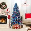 imagePrelit Christmas Tree 9FT Blue Artificial Xmas Tree with PVC Frosted ampamp Hinged Branch Tips Warm White LED Lights 8 Lighting Modes Decoration for Home Party Holiday 9FT8ft
