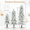 imagePrelit Snow Flocked Artificial Christmas Tree 3Piece Set with 3Ft4Ft5Ft Sizes Decorative Tree for Home Office Party Green ampamp White
