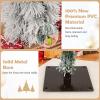 imagePrelit Snow Flocked Artificial Christmas Tree 3Piece Set with 3Ft4Ft5Ft Sizes Decorative Tree for Home Office Party Green ampamp White