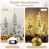 imagePrelit Snow Flocked Artificial Christmas Tree 3Piece Set with 3Ft4Ft5Ft Sizes Decorative Tree for Home Office Party Green ampamp White