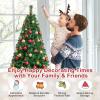imageRealistic Verdant Christmas Tree Artificial Xmas Tree with 650 Dense Tips and Sturdy Metal Stand Winter Holiday Decoration for Indoor HomeOffice 6 ft6ft