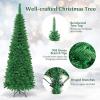 imageSlim Artificial Pencil Christmas Tree PreLit Tree with NonGlaring LED Lights and Foldable Base Festive Decoration for Compact Room Passway Green Warm White Lights 65ftWarm White Lights
