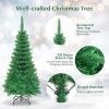 imageSlim Artificial Pencil Christmas Tree PreLit Tree with NonGlaring LED Lights and Foldable Base Festive Decoration for Compact Room Passway Green Warm White Lights 65ftWarm White Lights