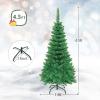 imageSlim Artificial Pencil Christmas Tree PreLit Tree with NonGlaring LED Lights and Foldable Base Festive Decoration for Compact Room Passway Green Warm White Lights 65ftWarm White Lights