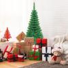 imageSlim Artificial Pencil Christmas Tree PreLit Tree with NonGlaring LED Lights and Foldable Base Festive Decoration for Compact Room Passway Green Warm White Lights 65ftWarm White Lights