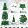 imageSlim Artificial Pencil Christmas Tree PreLit Tree with NonGlaring LED Lights and Foldable Base Festive Decoration for Compact Room Passway Green Warm White Lights 65ftWarm White Lights
