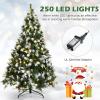 imageSnow Sprayed Christmas Tree 75FT Prelit Xmas Tree with 550 LED Lights Hinged Branches ampamp Removable Metal Stand Holiday Festival Artificial Tree for Indoor Decoration 75FT9ft