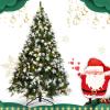 imageSnow Sprayed Christmas Tree 75FT Prelit Xmas Tree with 550 LED Lights Hinged Branches ampamp Removable Metal Stand Holiday Festival Artificial Tree for Indoor Decoration 75FT6ft