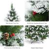 imageSnow Sprayed Christmas Tree 75FT Prelit Xmas Tree with 550 LED Lights Hinged Branches ampamp Removable Metal Stand Holiday Festival Artificial Tree for Indoor Decoration 75FT6ft