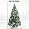 imageSnow Sprayed Christmas Tree 75FT Prelit Xmas Tree with 550 LED Lights Hinged Branches ampamp Removable Metal Stand Holiday Festival Artificial Tree for Indoor Decoration 75FT7ft 6in