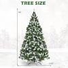 imageSnow Sprayed Christmas Tree 75FT Prelit Xmas Tree with 550 LED Lights Hinged Branches ampamp Removable Metal Stand Holiday Festival Artificial Tree for Indoor Decoration 75FT6ft