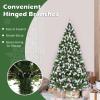 imageSnow Sprayed Christmas Tree 75FT Prelit Xmas Tree with 550 LED Lights Hinged Branches ampamp Removable Metal Stand Holiday Festival Artificial Tree for Indoor Decoration 75FT7ft 6in