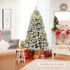 imageSnowFlocked Christmas Tree 75FT Artificial Pine with Easy Assembly and SpaceSaving Design Holiday Tree for BedroomOfficePartyWhite 75FT6ft