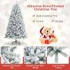 imageSnowFlocked Christmas Tree 75FT Artificial Pine with Easy Assembly and SpaceSaving Design Holiday Tree for BedroomOfficePartyWhite 75FT75ft