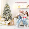 imageSnowFlocked Christmas Tree 75FT Artificial Pine with Easy Assembly and SpaceSaving Design Holiday Tree for BedroomOfficePartyWhite 75FT9ft
