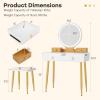 imageVanity Desk with Mirror and Lights Dressing Table with Padded Stool 3Color Light Brightness Adjustment 4 Storage Drawers Makeup Vanity Set for Small Space Bedroom White ampamp GoldWhite  Gold