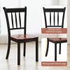 imageWood Dining Chairs Set of 2 Farmhouse Dining Room Chair with Solid Rubber Wood ampamp Curved Slat Back Armless Kitchen Chairs for Dining Table 1 WhiteBlack
