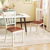 imageWood Dining Chairs Set of 2 Farmhouse Dining Room Chair with Solid Rubber Wood ampamp Curved Slat Back Armless Kitchen Chairs for Dining Table 1 WhiteWhite