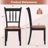 imageWood Dining Chairs Set of 2 Farmhouse Dining Room Chair with Solid Rubber Wood ampamp Curved Slat Back Armless Kitchen Chairs for Dining Table 1 WhiteBlack