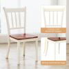 imageWood Dining Chairs Set of 2 Farmhouse Dining Room Chair with Solid Rubber Wood ampamp Curved Slat Back Armless Kitchen Chairs for Dining Table 1 WhiteWhite