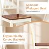 imageWood Dining Chairs Set of 2 Farmhouse Dining Room Chair with Solid Rubber Wood ampamp Curved Slat Back Armless Kitchen Chairs for Dining Table 1 WhiteWhite