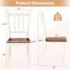 imageWood Dining Chairs Set of 2 Farmhouse Dining Room Chair with Solid Rubber Wood ampamp Curved Slat Back Armless Kitchen Chairs for Dining Table 1 WhiteWhite