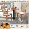 imageWood Dining Chairs Set of 2 Wooden Kitchen Side Chairs with Rubber Wood Legs Padded Seat Double XShaped Back Farmhouse Dining Chairs for Dining Room Living RoomNaturalbeige