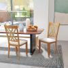imageWood Dining Chairs Set of 2 Wooden Kitchen Side Chairs with Rubber Wood Legs Padded Seat Double XShaped Back Farmhouse Dining Chairs for Dining Room Living RoomNaturalbeige