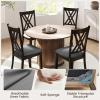 imageWood Dining Chairs Set of 2 Wooden Kitchen Side Chairs with Rubber Wood Legs Padded Seat Double XShaped Back Farmhouse Dining Chairs for Dining Room Living RoomBlackgrey