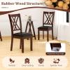 imageWood Dining Chairs Set of 2 Wooden Kitchen Side Chairs with Rubber Wood Legs Padded Seat Double XShaped Back Farmhouse Dining Chairs for Dining Room Living RoomBrownblack