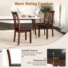 imageWood Dining Chairs Set of 2 Wooden Kitchen Side Chairs with Rubber Wood Legs Padded Seat Double XShaped Back Farmhouse Dining Chairs for Dining Room Living RoomBrownblack