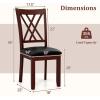imageWood Dining Chairs Set of 2 Wooden Kitchen Side Chairs with Rubber Wood Legs Padded Seat Double XShaped Back Farmhouse Dining Chairs for Dining Room Living RoomBrownblack