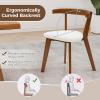 imageWooden Dining Chairs Set of 2 Upholstered Kitchen Chairs with Rubber Wood Frame Padded Seat and Curved Backrest Farmhouse Kitchen Side Chairs for Living Room Restaurant Apartment2