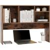 image2Tier Desk Shelf 37quot Wide College Desk Hutch Top Only with 4 Shelves Desk Organizer for Computer Desk Dorm Home Office Study Desk Dining Table Grey OakCoffee