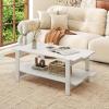 image2Tier Wooden Coffee Table 45L Modern Tea Table with Open Storage Shelf Easy Assembly Center Table for Living Room Home Office Bedroom Balcony Reception Room BlackWhite